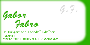 gabor fabro business card